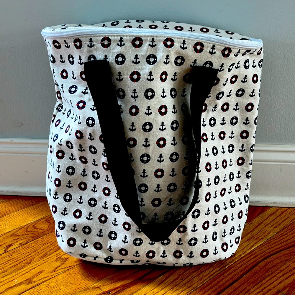 Brand new The Paper Store Cooler white with anchors perfect for summer